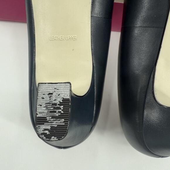 Vtg 925 So Soft Womens Olivia Shoes 8.5W Navy Leather Comfort Slip On Pump Heels - Picture 11 of 11